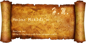 Heinz Miklós névjegykártya